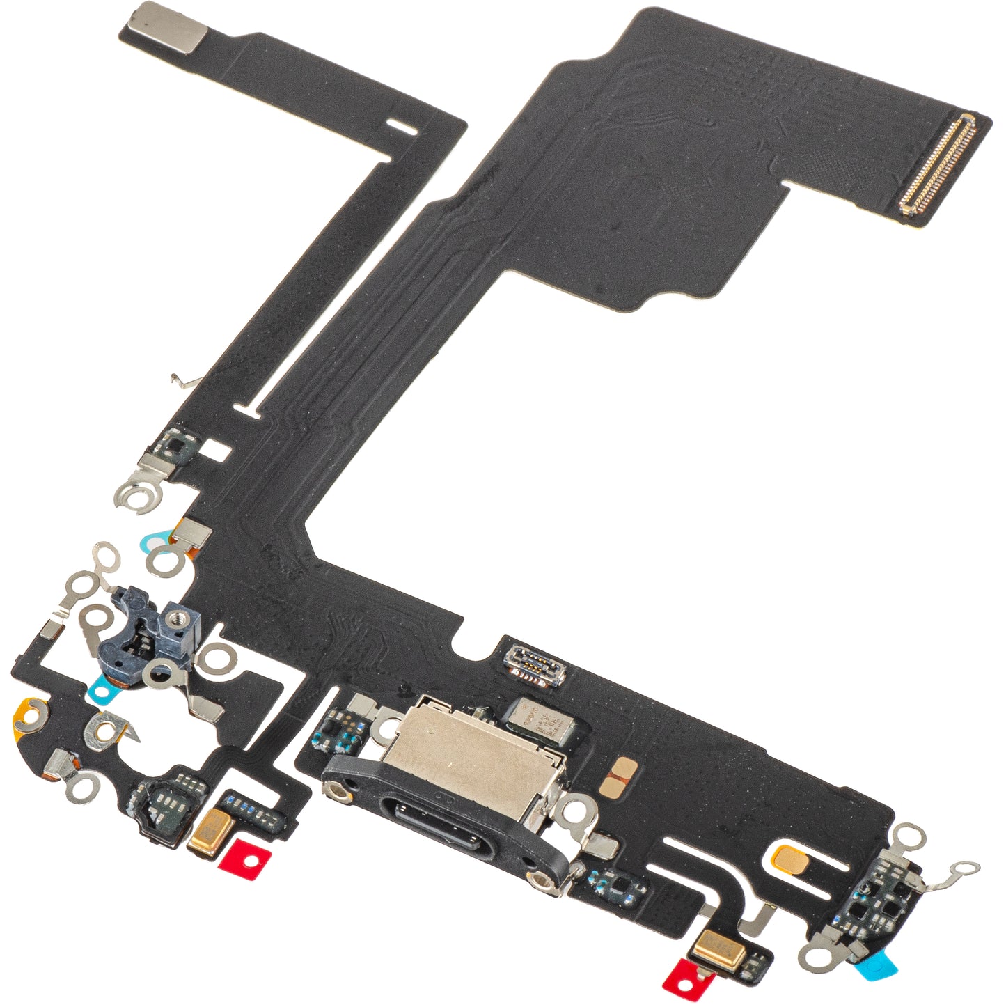 Töltőcsatlakozós szalagkábel - Mikrofon Apple iPhone 15 Pro, Fekete