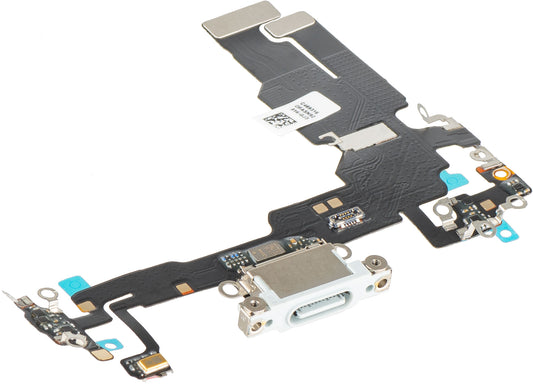 Töltőcsatlakozós szalagkábel - Mikrofon Apple iPhone 15, Ezüst