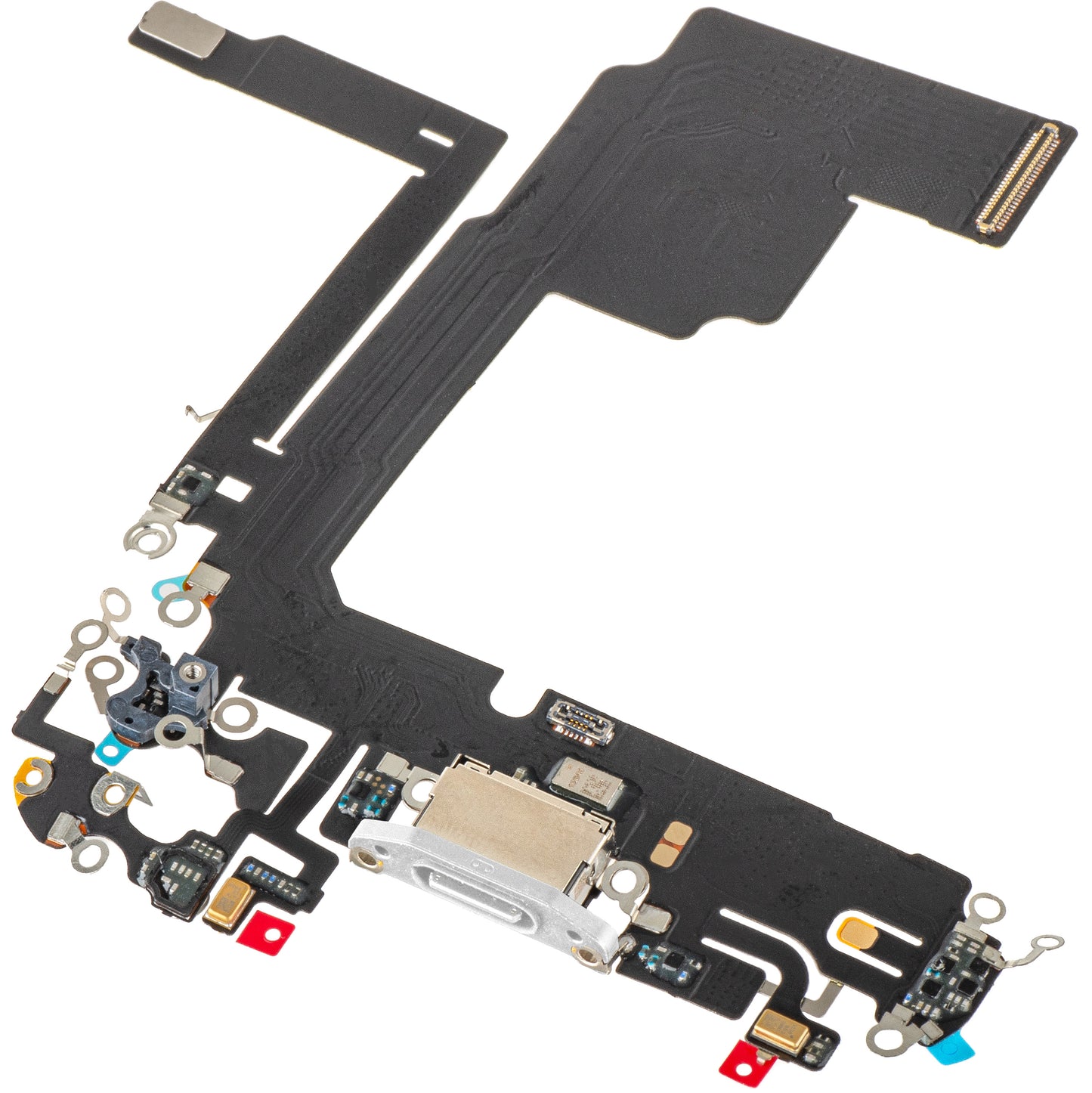 Töltőcsatlakozós szalag - Mikrofon Apple iPhone 15 Pro, Ezüst
