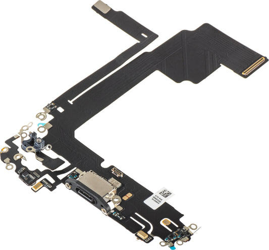 Töltőcsatlakozós szalag - Mikrofon Apple iPhone 15 Pro Max, Fekete
