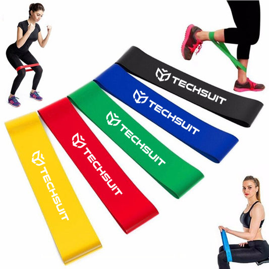 Techsuit TS-01 fitness gumiszalag, 5 darabos készlet, többszínű