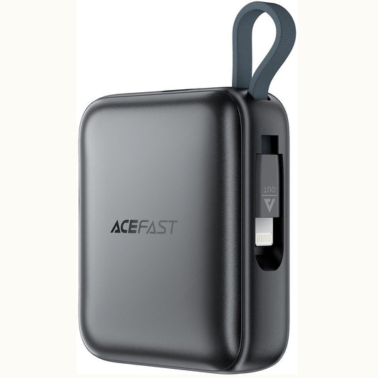 Külső akkumulátor Acefast M23, 10000mAh, 22.5W, QC + PD, 1 x Lightning - 2 x USB-C, Szürke