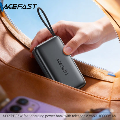 Acefast M32 External Battery, 10000mAh, 35W, PD, 2 x USB-C, Gray