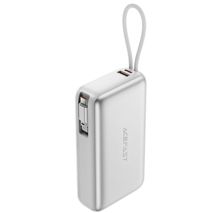 Acefast M34 External Battery, 20000mAh, 45W, QC + PD, 1 x USB-A - 2 x USB-C, Silver
