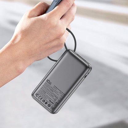 Acefast M7 külső akkumulátor, 10000mAh, 30W, QC + PD, 1 x USB-A - 2 x USB-C, fekete