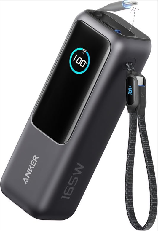 Anker Külső Akkumulátor, 25000mAh, 165W, QC + PD, 1 x USB-A - 3 x USB-C, Szürke, Újracsomagolt A1695H11