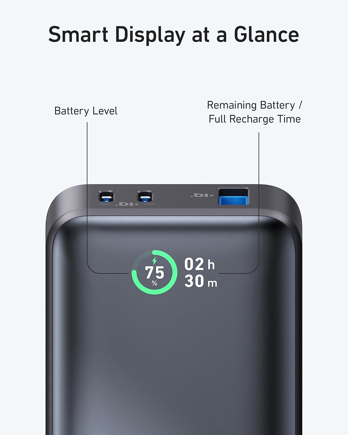 Anker 533 külső akkumulátor, 10000mAh, 30W, QC + PD, 1 x USB-A - 2 x USB-C, fekete A1256G12