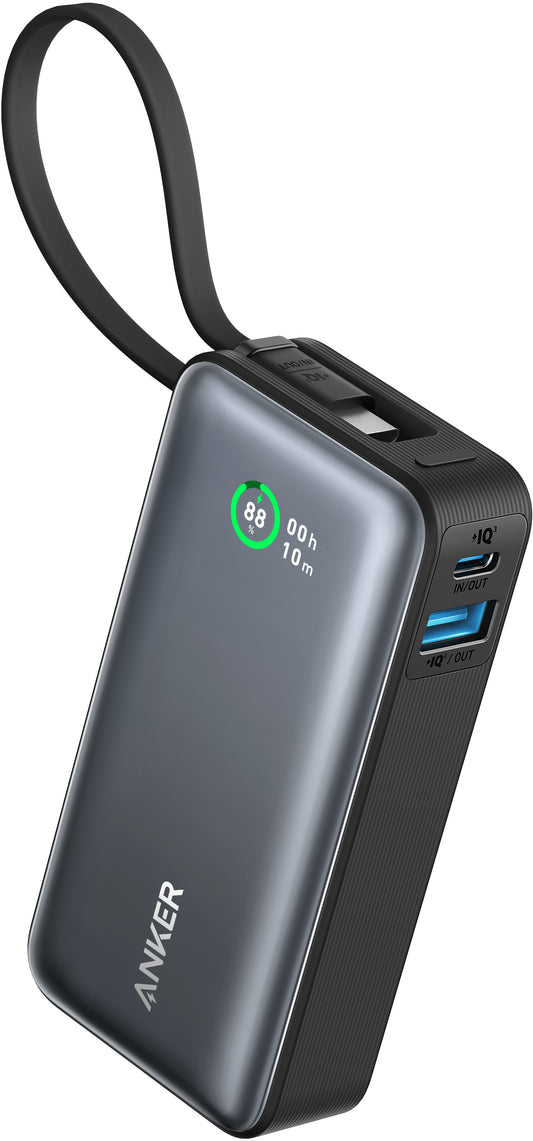 Anker Nano külső akkumulátor, 10000mAh, 30W, QC + PD, 1 x USB-A - 2 x USB-C, fekete A1259G11