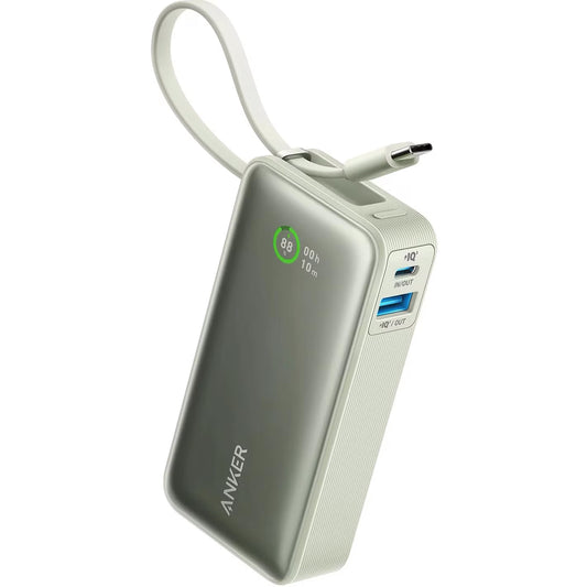 Anker Nano külső akkumulátor, 10000mAh, 30W, QC + PD, 1 x USB-A - 2 x USB-C, zöld A1259G61