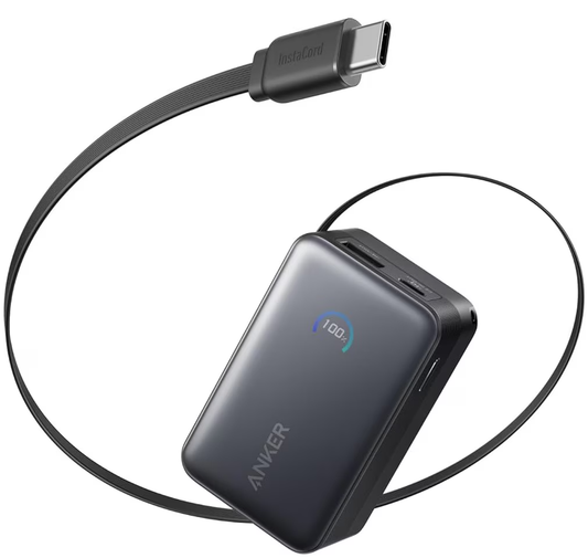 Anker Nano külső akkumulátor, 10000mAh, 45W, QC + PD, 1 x USB-A - 1 x USB-C, Fekete A1638H11