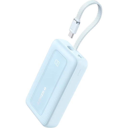 Külső Akkumulátor Anker Zolo, 10000mAh, 30W, QC + PD, 1 x USB-A - 2 x USB-C, Kék A1688031