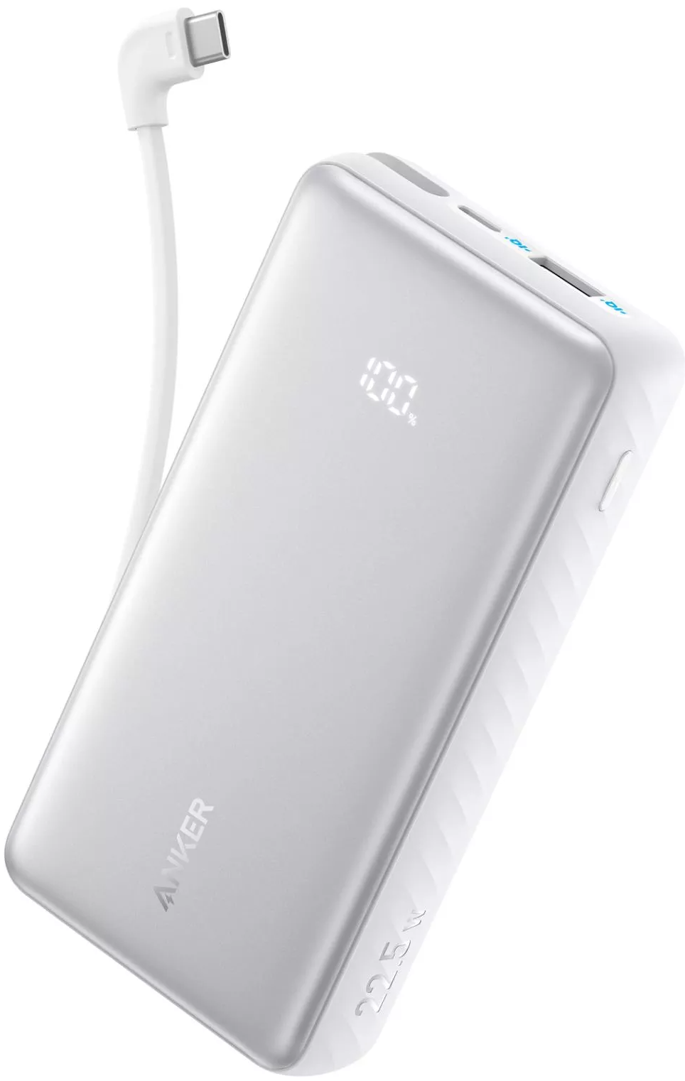 Anker Zolo External Battery, 10000mAh, 22.5W, QC + PD, 1 x USB-A - 2 x USB-C, White A110DH21