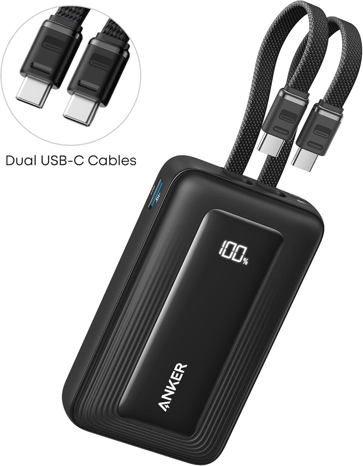 Anker Zolo külső akkumulátor, 10000mAh, 35W, QC + PD, 1 x USB-A - 2 x USB-C, Fekete A1680H12