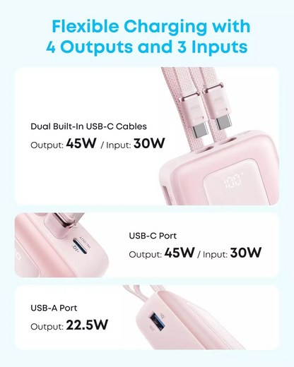 Anker Zolo külső akkumulátor, 20000mAh, 45W, QC + PD, 1 x USB-A - 3 x USB-C, Fekete A1681H12