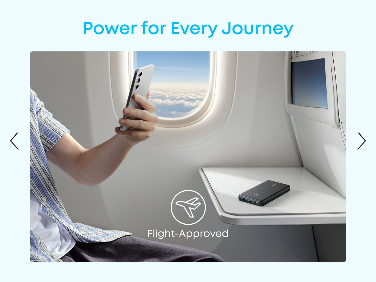 Anker Zolo External Battery, 10000mAh, 22.5W, QC + PD, 1 x USB-A - 2 x USB-C, White A110DH21