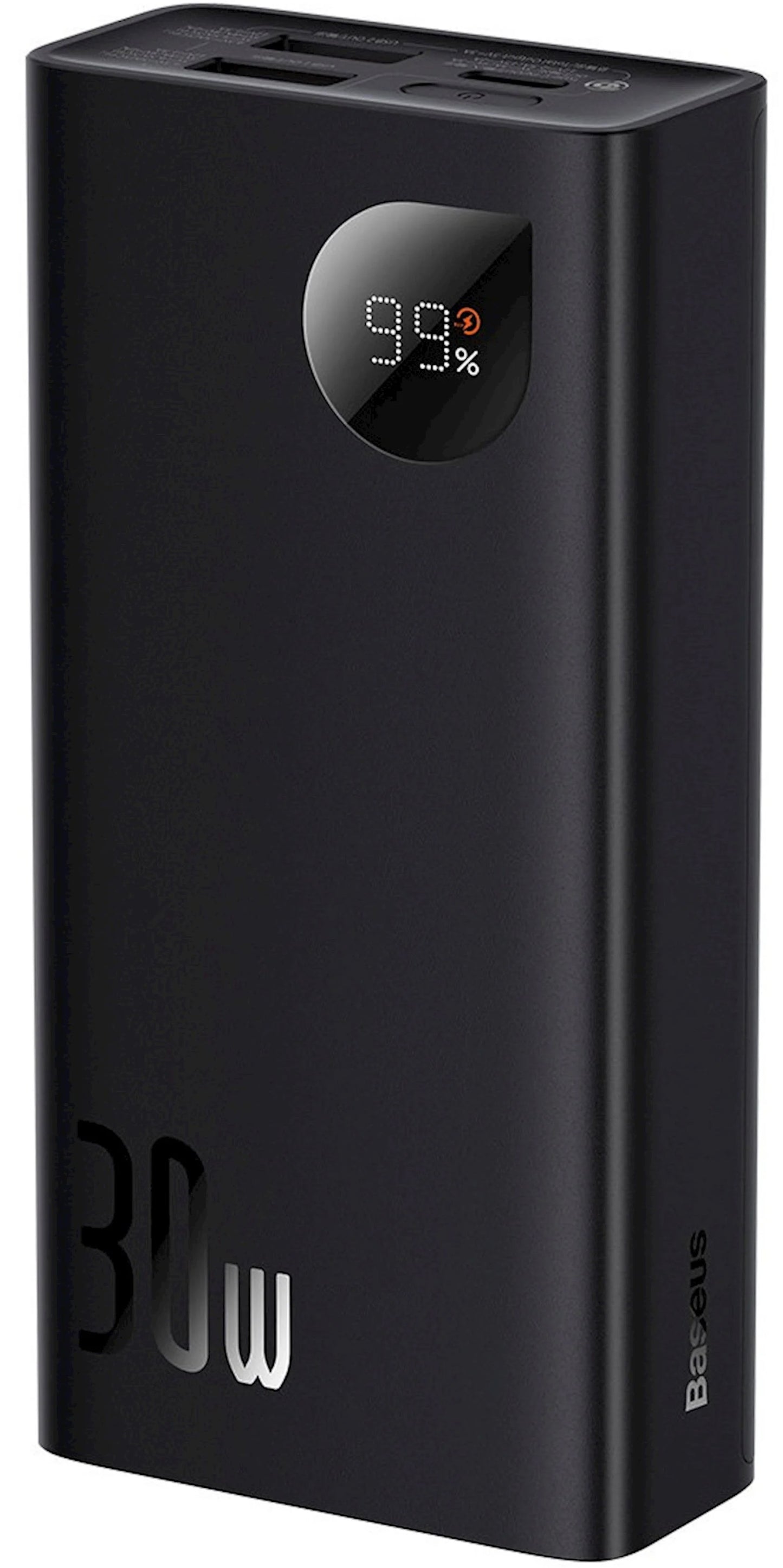 External Battery Baseus Adaman2, 10000mAh, 30W, QC + PD, 1 x USB-C - 2 x USB-A, Black PPAD040101