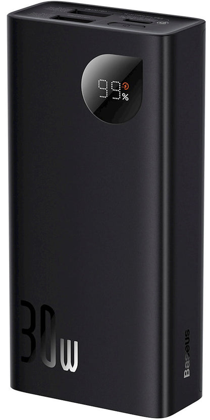 External Battery Baseus Adaman2, 10000mAh, 30W, QC + PD, 1 x USB-C - 2 x USB-A, Black PPAD040101