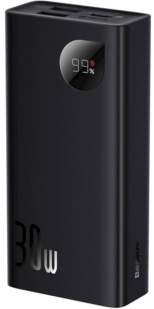 Külső akkumulátor Baseus Adaman2, 10000mAh, 30W, QC + PD, 1 x USB-C - 2 x USB-A, Fekete PPAD040101