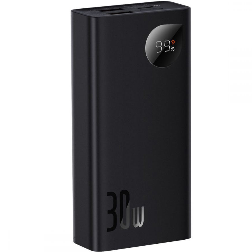 External Battery Baseus Adaman2, 10000mAh, 30W, QC + PD, 1 x USB-C - 2 x USB-A, Black PPAD040101