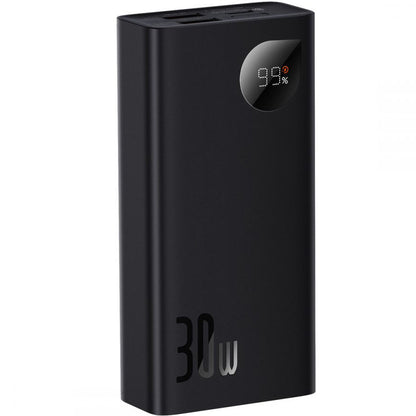 External Battery Baseus Adaman2, 10000mAh, 30W, QC + PD, 1 x USB-C - 2 x USB-A, Black PPAD040101