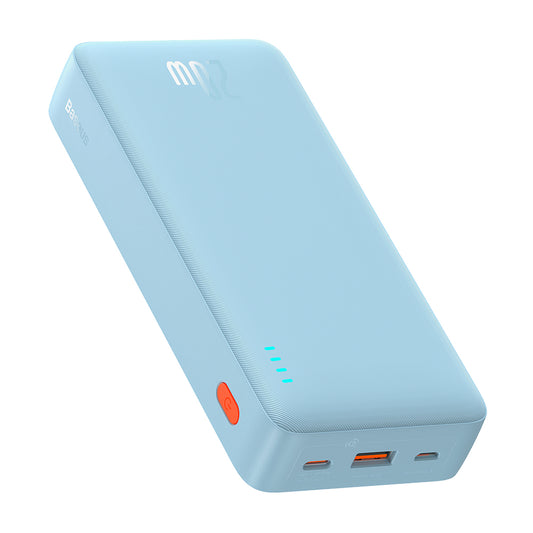 Baseus Airpow külső akkumulátor, 20000mAh, 20W, QC + PD, 1 x USB-A - 1 x USB-C, Kék P10022804313-00