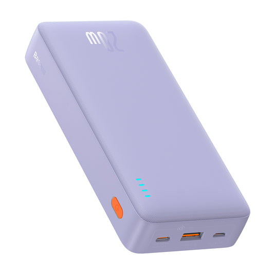 Baseus Airpow külső akkumulátor, 20000mAh, 20W, QC + PD, 1 x USB-A - 1 x USB-C, Lila P10022804513-00