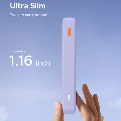 Baseus Airpow külső akkumulátor, 20000mAh, 20W, QC + PD, 1 x USB-A - 1 x USB-C, Lila P10022804513-00