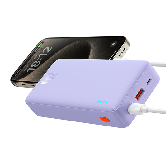 Baseus Airpow külső akkumulátor, 20000mAh, 20W, QC + PD, 1 x USB-A - 1 x USB-C, Lila P10022804513-00