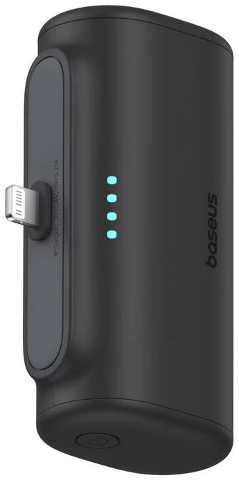 Baseus Compact külső akkumulátor, 5000mAh, 20W, PD, 1 x Lightning - 1 x USB-C, Fekete P10068307113-00