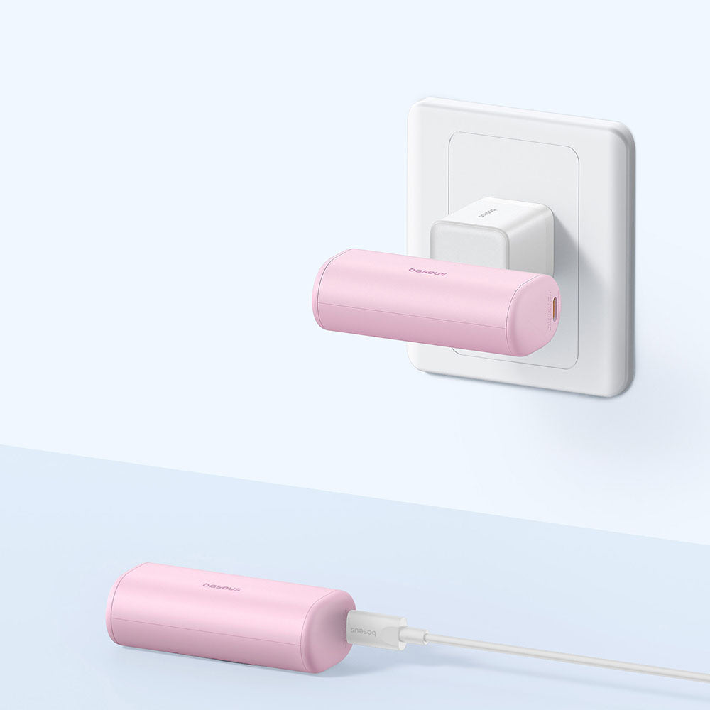 Baseus Compact külső akkumulátor, 5000mAh, 20W, PD, 2 x USB-C, Rózsaszín P10068306413-00