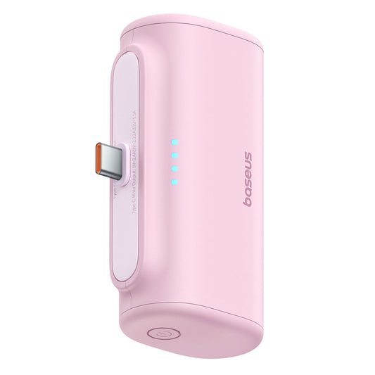 Baseus Compact külső akkumulátor, 5000mAh, 20W, PD, 2 x USB-C, Rózsaszín P10068306413-00