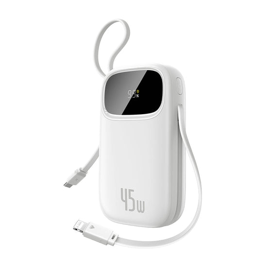 Baseus EnerFill FC31 külső akkumulátor, 20000mAh, 45W, QC + PD, 1 x Lightning - 1 x USB-A - 2 x USB-C, Fehér E0028D01