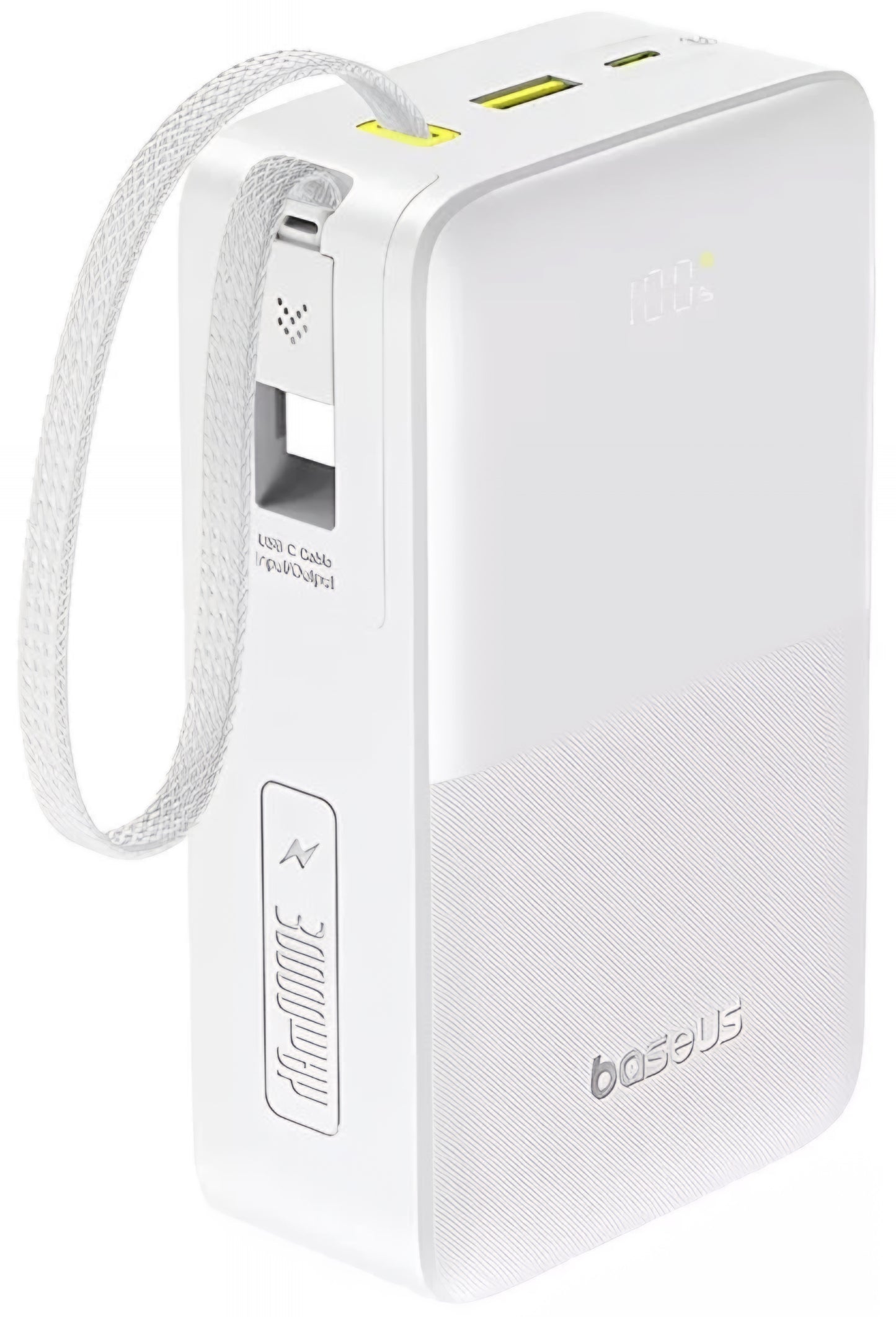 Baseus EnerFill Bipow2 Pro külső akkumulátor, 30000mAh, 22.5W, QC + PD, 1 x USB-A - 2 x USB-C, Fehér E0028101
