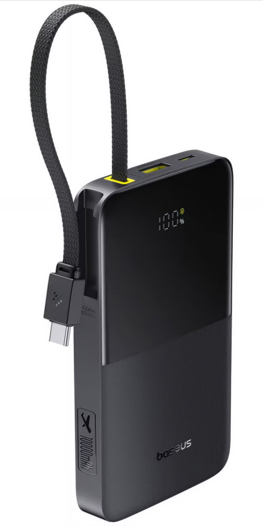Baseus EnerFill Bipow2 Pro külső akkumulátor, 10000mAh, 22.5W, QC + PD, 1 x USB-A - 2 x USB-C, Fekete E0027600