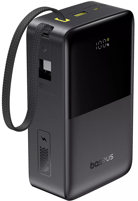 Baseus EnerFill Bipow2 Pro külső akkumulátor, 30000mAh, 22.5W, QC + PD, 1 x USB-A - 2 x USB-C, Fekete E0028100