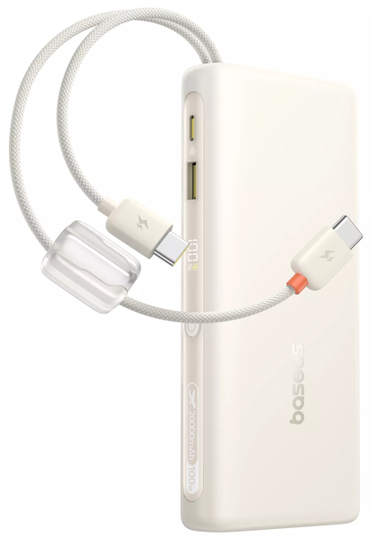 Baseus EnerFill FC41 külső akkumulátor, 20000mAh, 100W, QC + PD, 1 x USB-A - 3 x USB-C, Fehér E0028N04