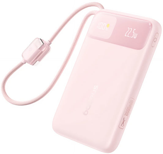 Baseus EnerFill FC11 külső akkumulátor, 10000mAh, 22,5W, QC + PD, 1 x Lightning - 1 x USB-A - 2 x USB-C, Rózsaszín E0027R07