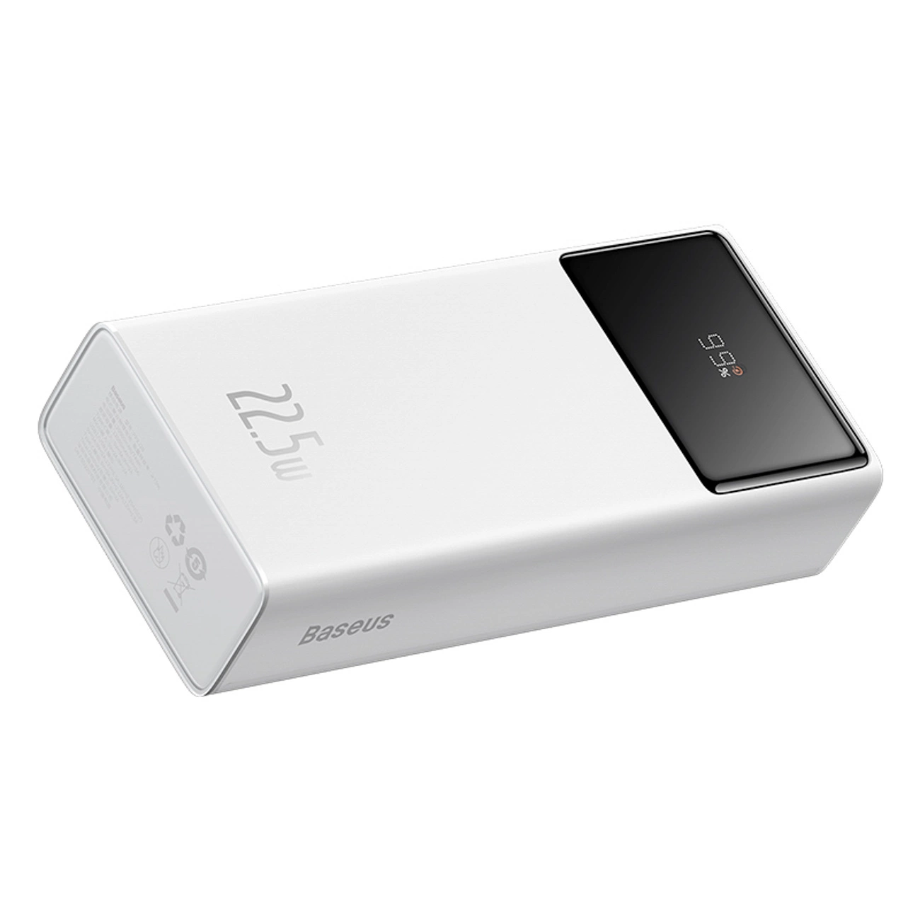 Baseus EnerFill FP41 külső akkumulátor, 30000mAh, 22,5W, QC + PD, 1 x USB-C - 2 x USB-A, Fehér E0027K01
