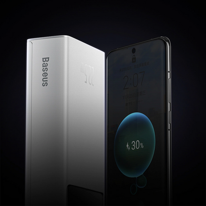 Baseus EnerFill FP41 külső akkumulátor, 30000mAh, 22,5W, QC + PD, 1 x USB-C - 2 x USB-A, Fehér E0027K01
