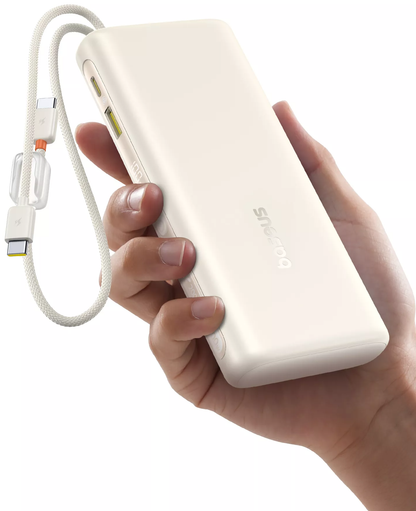 Baseus EnerFill FC41 külső akkumulátor, 20000mAh, 100W, QC + PD, 1 x USB-A - 3 x USB-C, Fehér E0028N04
