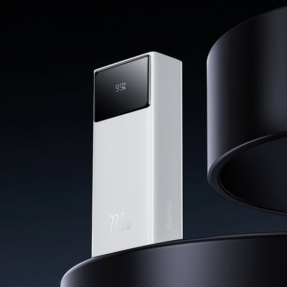 Baseus EnerFill FP41 külső akkumulátor, 30000mAh, 22,5W, QC + PD, 1 x USB-C - 2 x USB-A, Fehér E0027K01