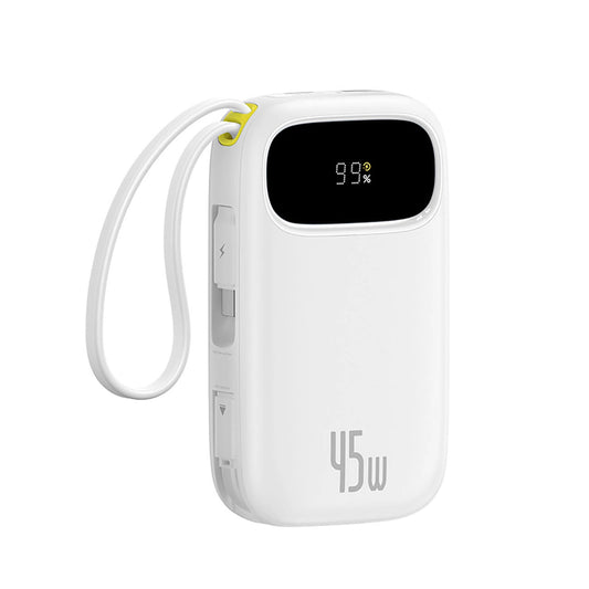 Baseus EnerFill FC31 külső akkumulátor, 20000mAh, 45W, QC + PD, 1 x Lightning - 1 x USB-A - 2 x USB-C, Fehér E0028D01