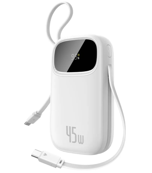 Baseus EnerFill FC31 külső akkumulátor, 20000mAh, 45W, QC + PD, 1 x Lightning - 1 x USB-A - 2 x USB-C, Fehér P10082105213-00