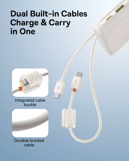 Baseus EnerFill FC41 külső akkumulátor, 20000mAh, 100W, QC + PD, 1 x USB-A - 3 x USB-C, Fehér E0028N04