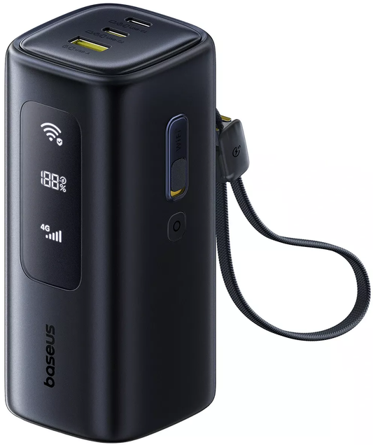 Baseus EnerGeek GX11 külső akkumulátor, 20000mAh, 67W, QC + PD, 1 x USB-A - 2 x USB-C, Fekete E0025701