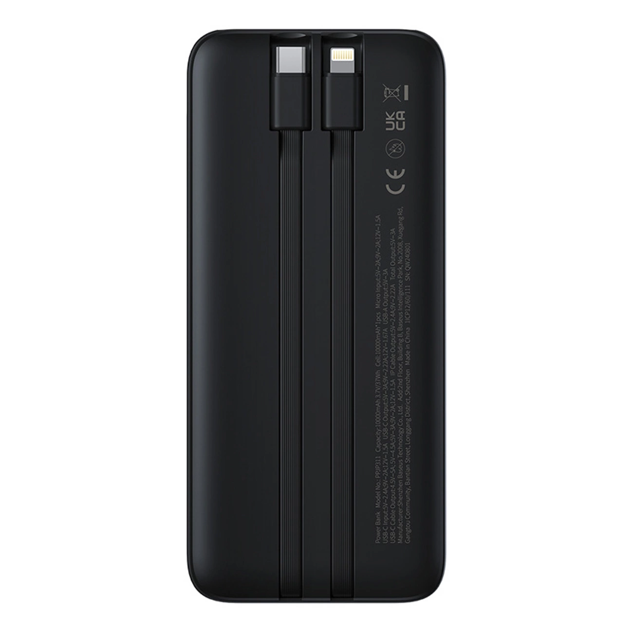 Baseus Lipow külső akkumulátor, 10000mAh, 22.5W, QC + PD, 1 x Lightning - 1 x USB-A - 2 x USB-C, Fekete P10079101123-00