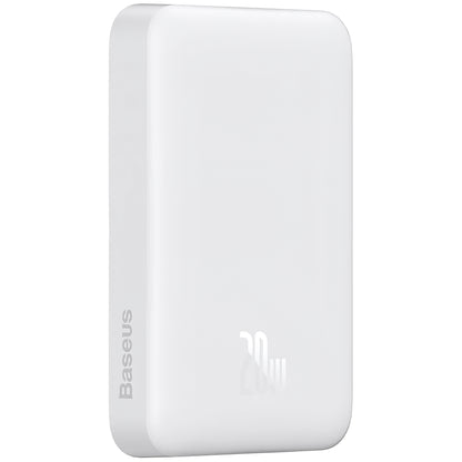 Baseus Magnetic Mini külső akkumulátor, 10000mAh, 20W, PD + FQI, 1 x USB-C, Fehér P10059001223-00