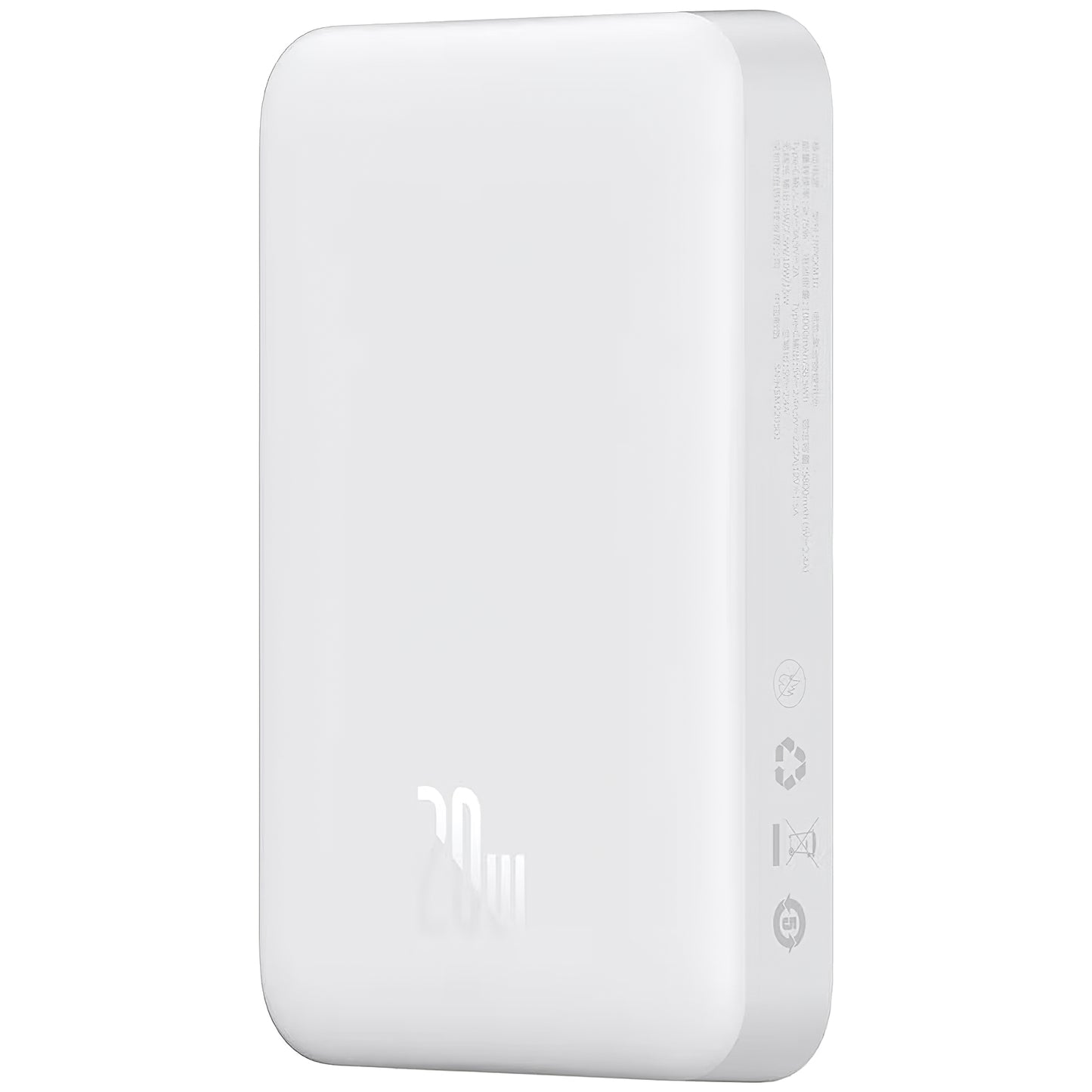 Baseus Magnetic Mini külső akkumulátor, 10000mAh, 20W, PD + FQI, 1 x USB-C, Fehér P10059001223-00