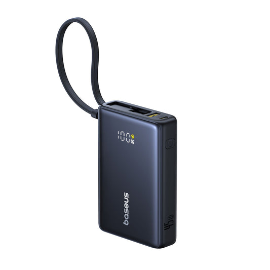 Baseus PicoGo külső akkumulátor, 10000mAh, 45W, QC + PD, 1 x USB-A - 2 x USB-C, fekete P10076803123-00