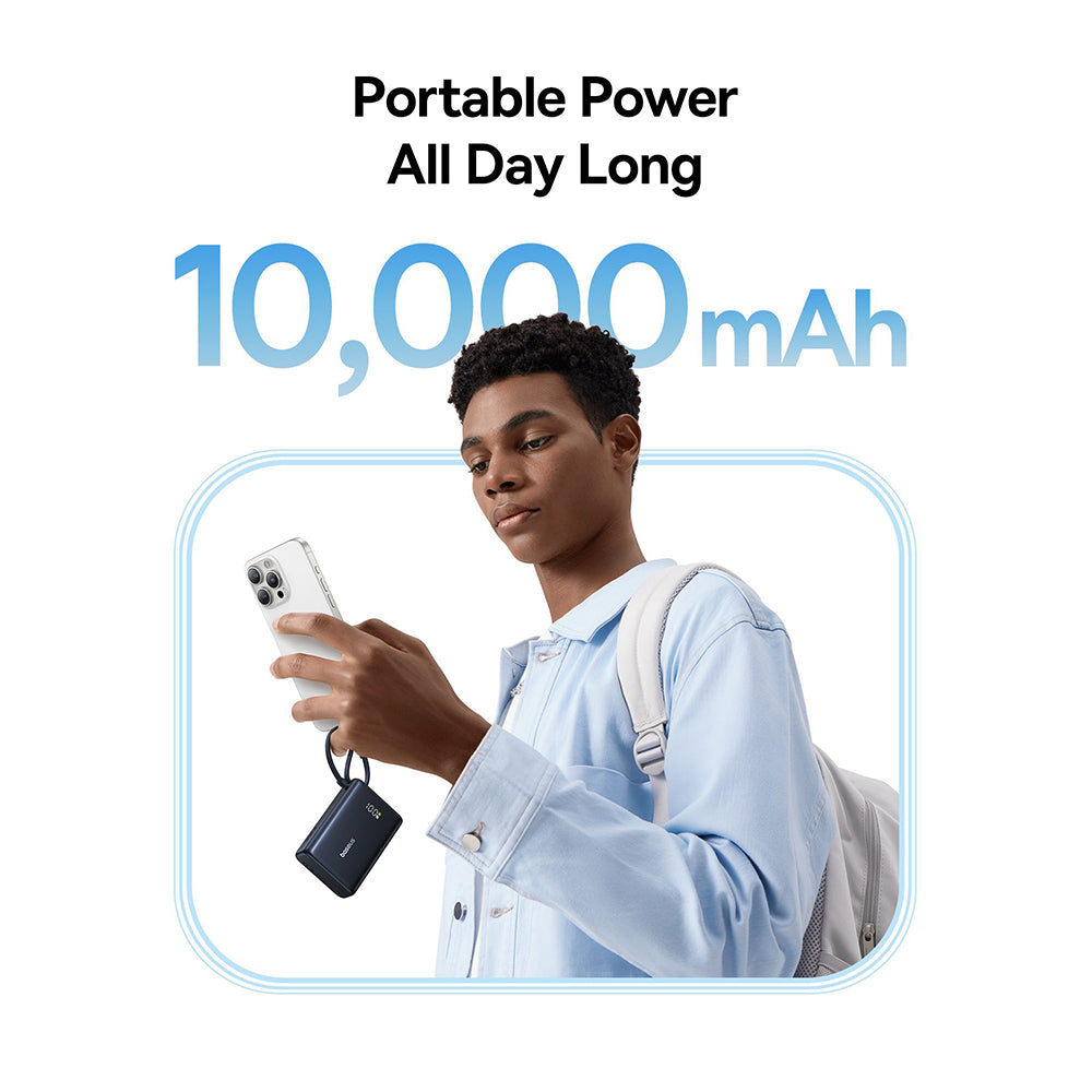 Baseus PicoGo külső akkumulátor, 10000mAh, 45W, QC + PD, 1 x USB-A - 2 x USB-C, fekete P10076803123-00